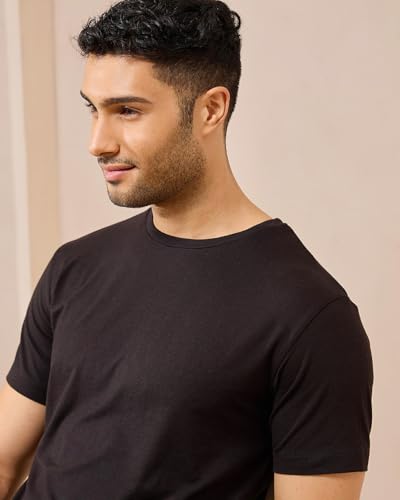 Image of Wellbi Bamboo Men's Tshirt - Ultra-Soft, Breathable & Sustainable | Premium Cotton Blend for Supreme Comfort | Stylish & Eco-Friendly T-Shirt for Men | Tshirt Men Cotton