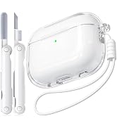 Inesore for AirPods Pro3 ケース（2025）エアーポッズ プロ 3 ソフト TPU素材 保護 ケース シリカゲルロープ と カラビナ付き、せいじょうペン装備 全面保護、強...
