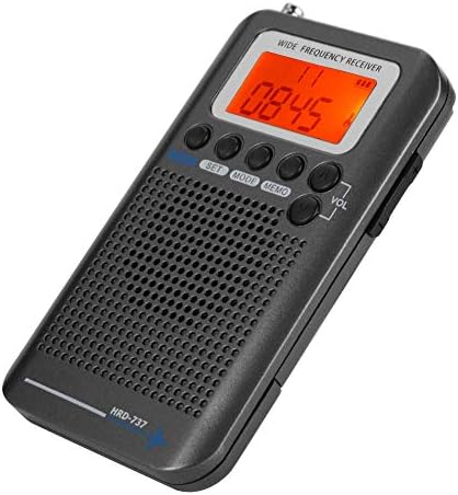 VHF Airband Radio, Bewinner Portable Aircraft Band Radio Receiver VHF Portable Full Band Radio Recorder Full Band Radio Receiver AIR/FM/AM/CB/SW/VHF,LCD Display with Backlight(Black)