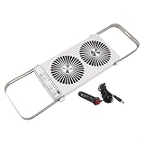 Gdfnmogo Ventilador de refrigeración de techo RV con aspas de doble fila, ventilación ajustable de 4 velocidades para cámper, remolque o diseño ABS portátil con cable de 12 V CC (blanco)