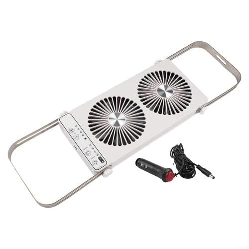 Ventilateur de toit pour véhicule récréatif avec ventilation à double rangée, 4 vitesses, alimentation 12 V CC, pour modèles polyvalents de camping-car et camping-car (blanc)