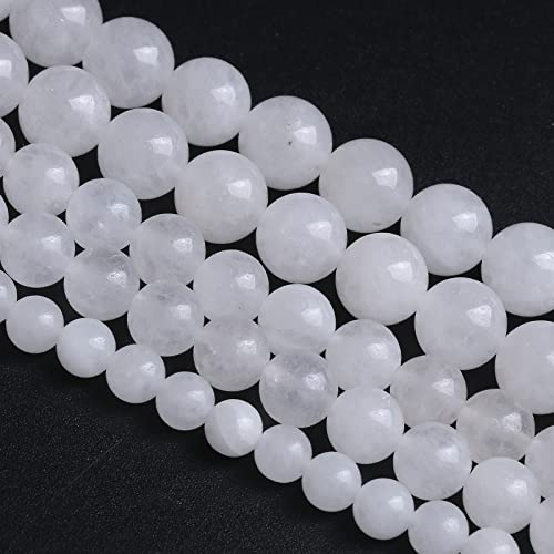 8MM 45PCS Natural Stone White Jade Loose Beads for Jewelry Making DIY Bracelet