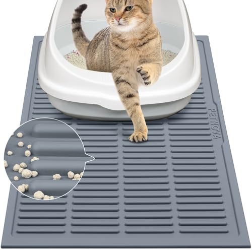 PetNova Tapete de areia de borracha para gatos: tapete de armadilha de areia impermeável para gatos