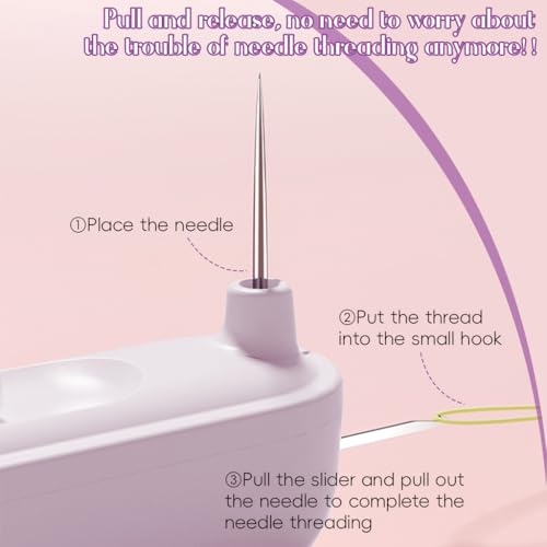 Image of HASTHIP 2 in 1 Automatic Threader & Seam Ripper Dual Head Retractable Needle Threader Stainless Steel Stitch Remover Sewing Needle for Hand Sewing,Embroidery,and Crafts