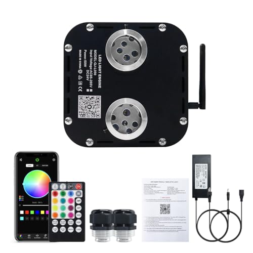 Image of AKEPO 50W Dual-Head Twinkle Fiber Optic Light Engine Replacement, RGBW Twinkle+APP Control+Music Activated+28-Key Remote for Home Fiber Optic Star Ceiling