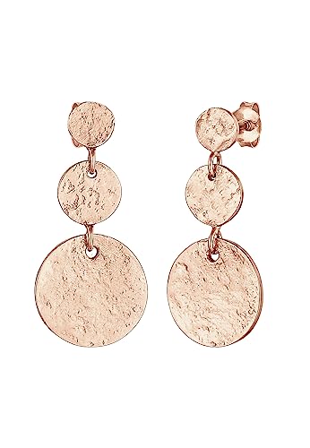 Elli - Orecchini Pendenti Retro Placchetta Vintage Organico In Argento Sterling 925 Placcato Oro 1 Pieces Female