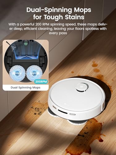 Image of Lefant M3 Robot Vacuum Cleaner with Mopping,12,000Pa Suction,Self-Emptying & Refilling,Smart Mop,Hot Air-Drying,Auto-Lift Mop On Carpet,dToF LiDAR Navigation,Editable Map,WiFi App /Alexa /GH Control
