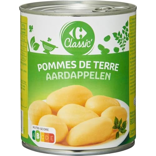 CARREFOUR CLASSIC' - Petites Pommes de Terre en Conserve - la boite de 530g net égoutté - 800g - Le Lot De 4