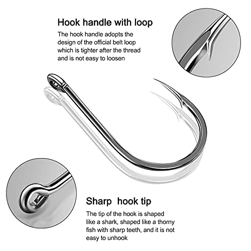 300 Pcs Angelhaken Set Kohlenstoffstahl Angelhaken 10 Größen Angelhaken mit Widerhaken Fisch-Haken Angelzubehör Set mit… – Bild 3