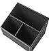 KINGFOM TV Remote Control Holder with 3 Compartments, Beside Remote Caddy Desktop Organizer for DVD, CD, Blu-Ray, Media Player, Heater Controllers and Cosmetics Office Supplies (black)