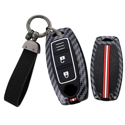 Coque de clé Nissan en fibre de carbone et silicone pour protéger votre télécommande Qashqai J11