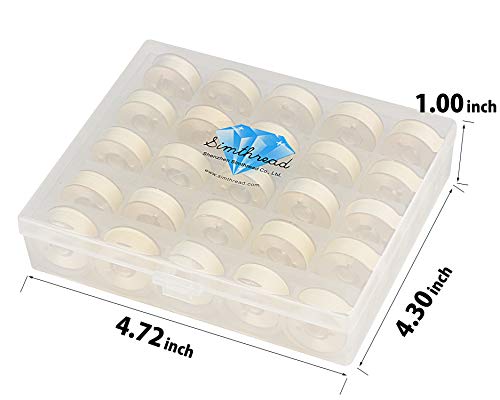Simthread 25 piezas hilo blanco preenvuelto tamaño L para bordado miniatura 2