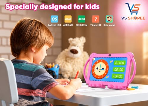 Image of VS SHOPEE 7 Inch Kids Tablet Android 12, 4GB RAM 32GB ROM