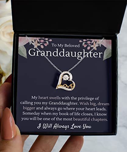To My Granddaughter Love Necklace - Sterling Silver Granddaughter Gift From Grandma/Grandpa - Perfect for Birthday or Christmas2