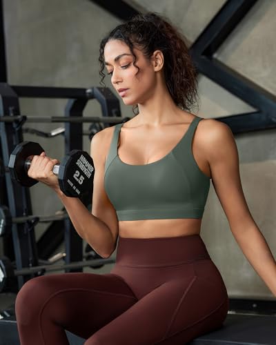 Image of RUNNING GIRL Sports Bra for Women High Support, Molded Cup Supportive High Impact Sports Bras with Sewn in Pads