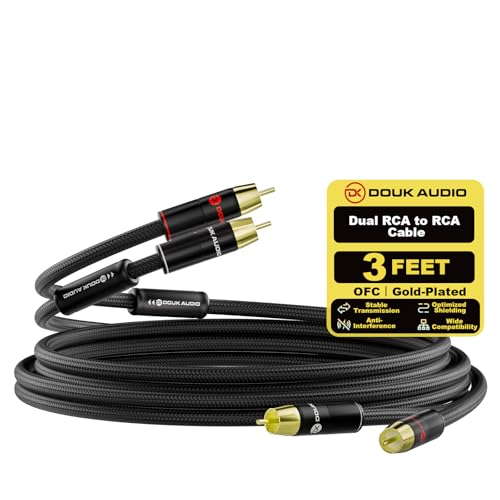 Cable RCA a RCA Douk Audio con cobre sin oxígeno que elimina el ruido de fondo en alta fidelidad