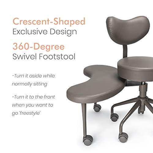 Pipersong Meditation Chair, Home Office Desk Chair, Cross Legged Chair With Lumbar Support And Adjustable Stool, Flexible Design For Fidgety Sitters, Grey #TOP2
