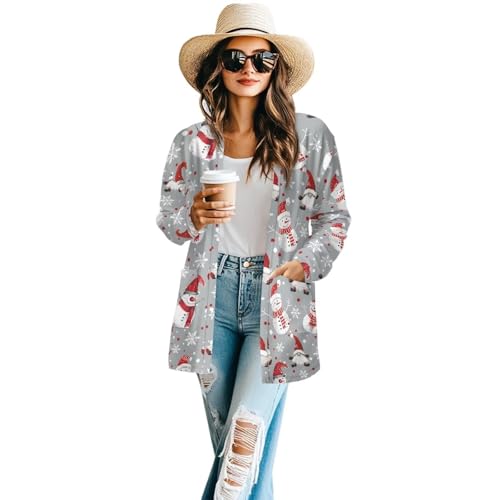 Image of Women's Open Front Cardigan Long Sleeve Loose Sweater Lightweight Soft Cardigan Jackets