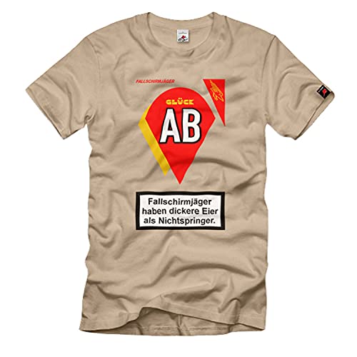 T-shirt parachutiste respirant beige Small inscription Glück AB pour passionné