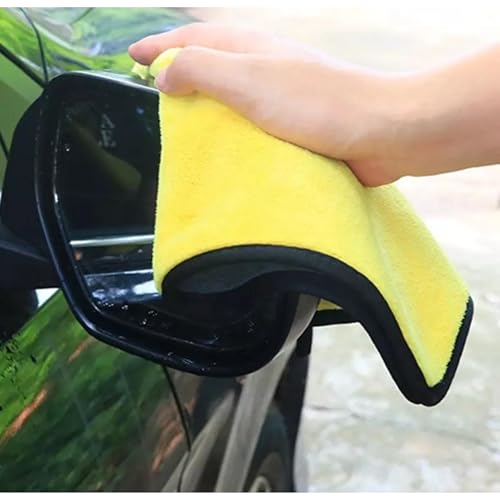Image of Microfiber Cleaning Cloths for Car (4 Towel), 40x30 cm Dual-Sided 450 GSM High Absorbency Towels for Detailing, Drying, Dusting and Home Kitchen Use, Multicolour