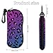HEBVASS Fashion Slim Eyewear Organizer Pink Purple Blue Cheetah Leopard, Zippered Protective Case for Sunglasses & Reading Glasses, Portable Design for Daily Use