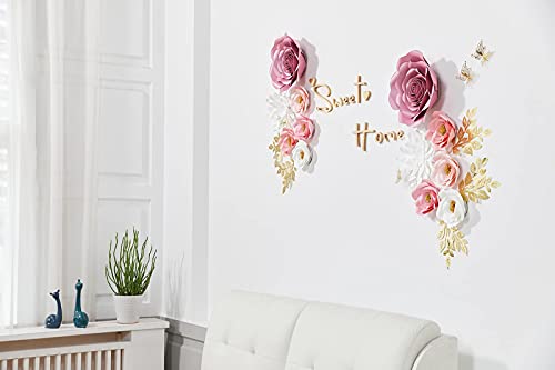 Paper Flowers Decorations For Wall, Large 3D Artificial Fake Flower Wall Decor Baby Girl Boy Nursery Room, Bridal Shower, Wedding Centerpiece, Party Backdrop #TOP3