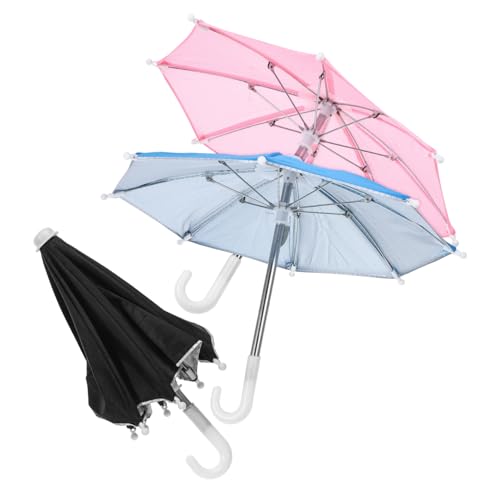 Holibanna 3piezas Mini Sombrilla De Paraguas Para Teléfono Paraguas Pequeño Para Bicicleta Artesanales Para Teléfono Móvil Portátil Para Sol