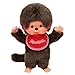 Sekiguchi Sekiguchi-255177 255177 Original Monchhichi Boy, Plush Brown with Red and White Bib Approx. 20 cm, 255177, Brown, 0