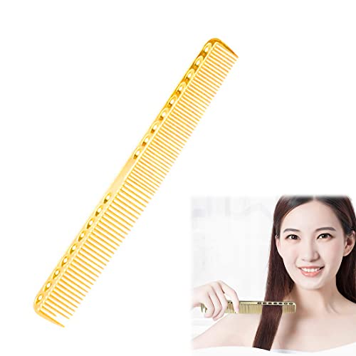 Foto von TSLRSA Professioneller Aluminium-Kamm-Salon - hitzebeständiger Luftfahrt Luftfahrt Aluminium Metallschneiden Kamm Haar Friseur Friseure,antistatischer Kamm zum Schneiden und Stylen von Golden (Gold)