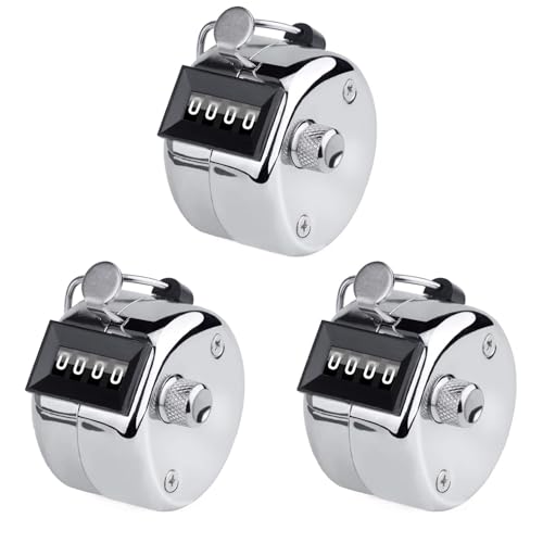 3-Pack Manual Clicker Counter - Standard Mechanical Hand Tally Counters