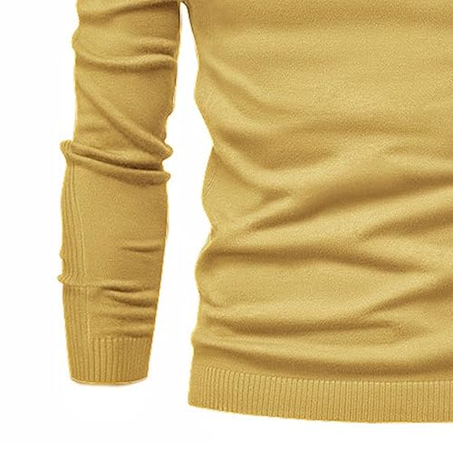 Men's Slim Fit Turtleneck Sweater Twisted Pullover Male Solid Sweaters Casual Basic Knitted Pullover3