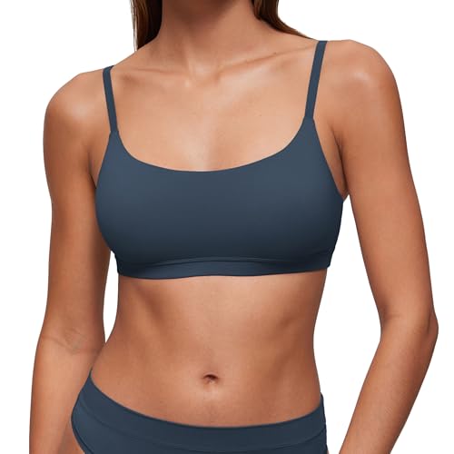 Image of CRZ YOGA Softhold Scoop Neck Bralette | Double Lined, Light Support, Non Padded, Wireless, Casual, Ultra-Soft, Adjustable Square Back, Everyday Bra for Women