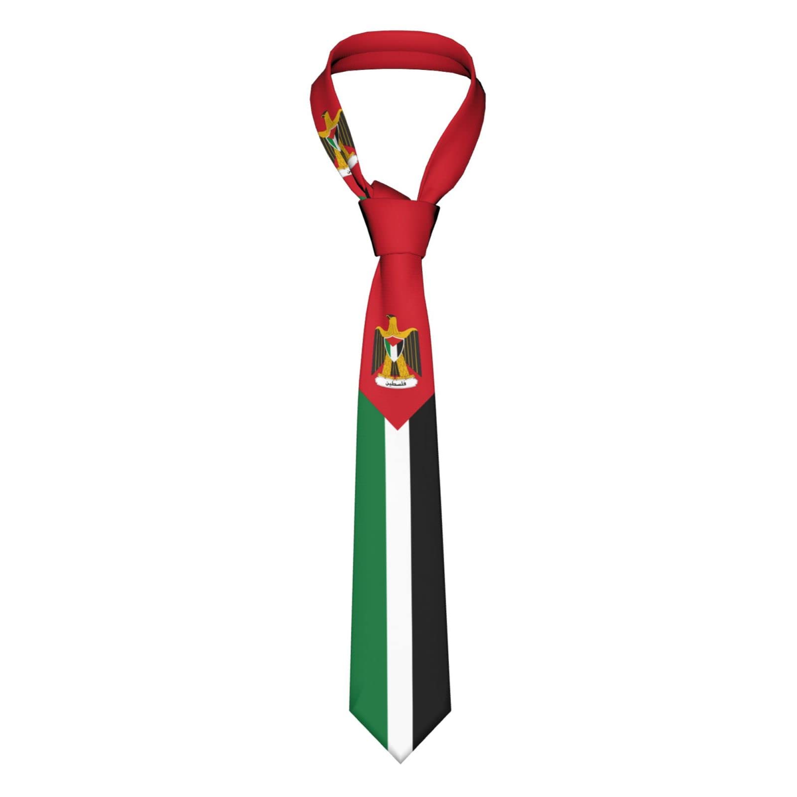 DABOYOZHZH Palestine Flag 3 Striped Necktie Men'S Neck Ties Mens Party Business Neckties Soft Skil Tie