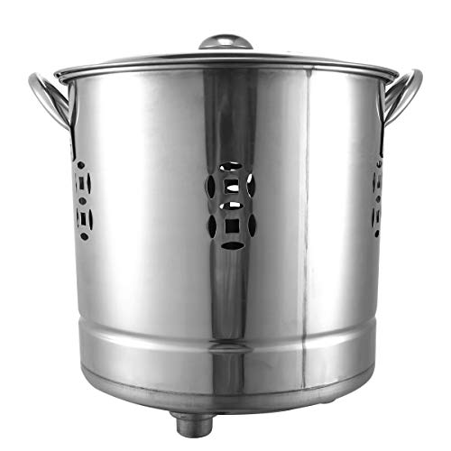 TOYANDONA 2piezas Incinerador Barril Quemado De Acero Inoxidable con Ventilación y Asas para Jardín Templo y Balcón Color Plata con Soporte Incluido