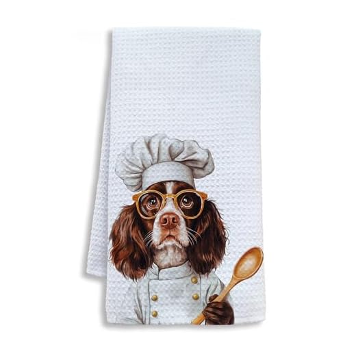 Shrago Funny English Springer Spaniel Dog Kitchen Towels, English Springer Spaniel Gifts for Women Dish Tea Towels for Kitchen, Dog Lovers Mom Dad Owner Gifts Decorative Hand Towels, 16x24 Inch