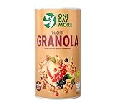 OneDayMore Früchte Granola | 450 g Viele Früchte Granola Müsli Frühstück | Frühstücksflocken Vegan 100% Natürlich | Knuspermüsli Ohne Palmöl Zuckerzusatz Salt