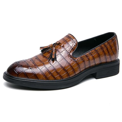 Men's Fashion Classic Dress Shoes Lightweight Formal Work Pointed Toe Slip-On Non-Slip Softsole Oxford Shoes