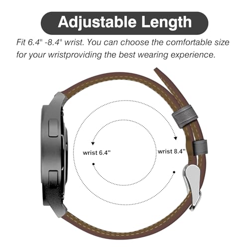 22mm Premium Italy Leather Watch Bands Compatible with Samsung Watch 3 45mm, Galaxy 46mm, Gear S3 Frontier, Quick Release Wear-resistant Leather Watch Straps Replacement Band for Women Men