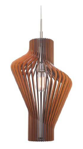 Woodbridge Lighting 14023STN-W1A2CH Canopy 1-Light Mid-Pendant, Satin Nickel