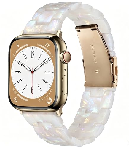 Image of CRIS-BAND Resin Bands Compatible with Apple Watch Series 11 /10 /9 /8 /7 Bands 46mm 45mm 44mm 42mm 41mm 40mm for Women, Strap for iWatch Ultra 3 /2 49mm Series 6 /5 /4 /3 /2 /1 /SE3 Slim Bracelet Wristband
