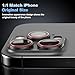 KISMER Camera Lens Protector for iPhone 14/15/16 Pro & Pro Max - Tempered Glass & Aluminum Guard for iPhone 16 Pro Max Camera Cover with Unique Laser-Etched Lens Specs, 2 pack, Black-red
