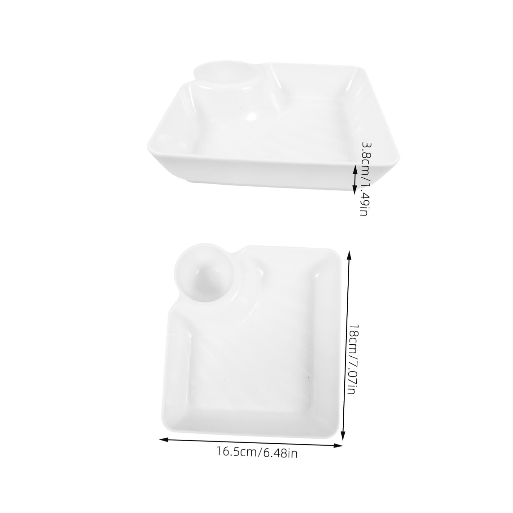 8 Stück Quadratisches Snackteller mit Dip Schale Wiederverwendbar aus Langlebigem Pp Geteilter Soßenhalter für Partys und Familienfeiern Platzsparendes Design