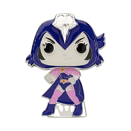 Funko,LoungeflyPOP! Pin De Esmalte De Esmalte Grande DC: TEEN TITANS - Raven - RAVEN - Teen Titans Go! Pin De Esmalte - Broche Imperdible Coleccionable - Para Mochilas & Bolsas - Idea Para Regalo