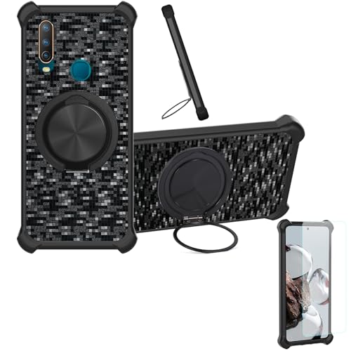 �Ή� Vivo Y15s �P�[�X Phone Case [1�� 9H+�d�x���� �K���X�t�B����][360°��]���X�^���h�A�}�O�l�b�g��]CX-11-HEI