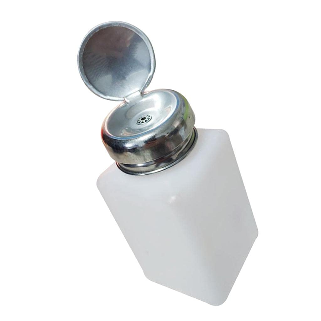 Esquirla 2 Pieces Nail Polish Remover Bottle Lockable With Cap Nail Pump Bottle Liquid Press Pumping Dispenser Bottle ml