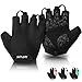 SIMARI Gel Pad Cycling Gloves for Men & Women, Workout Gloves with Cushion, Breathable, Grip, Gift for Gym Exercise, Biking, Weight Lifting Training, Fitness, Black, Size L