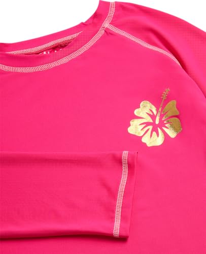 Image of Real Love Toddler Girls Rash Guard - Quick Dry Sun Protection Girls Swim Shirt Long Sleeve Rash Guard Kids Swim Top (2T-16)
