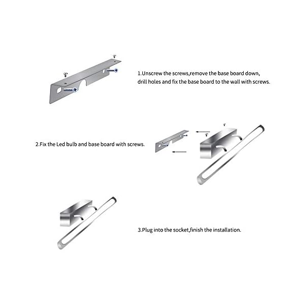 Bonlux LED Spiegelleuchte Badezimmer, Neutralweiß 4000K 8W 800lm Badleuchte, 430mm Schminklampe Badlampe IP45… – Bild 7