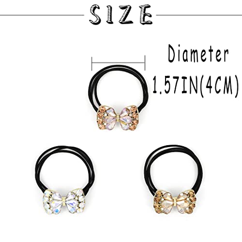 Bohend Rhinestone Ponytail Holders 3 Pcs Stretchy Hair Ties Hair Jewelry Ponytail Hair Accessories For Women And Girls (D) #TOP4