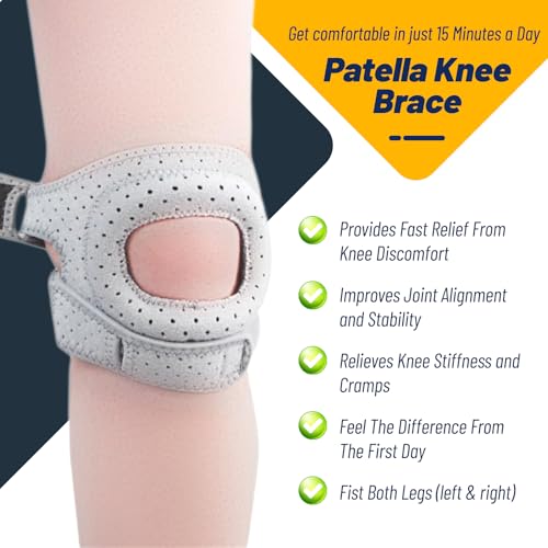 Image of Knee Brace for Women & Men - Adjustable Support with Side Stabilizers & Patella Gel Pad - Relief for Meniscus Tear, Arthritis, Injury Recovery - Runnings, Workout(Gray)